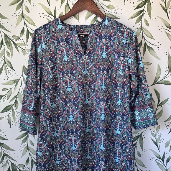 Coolibar printed tunic dress. Small. Multicolor. UPF 50+ - Picture 2 of 9